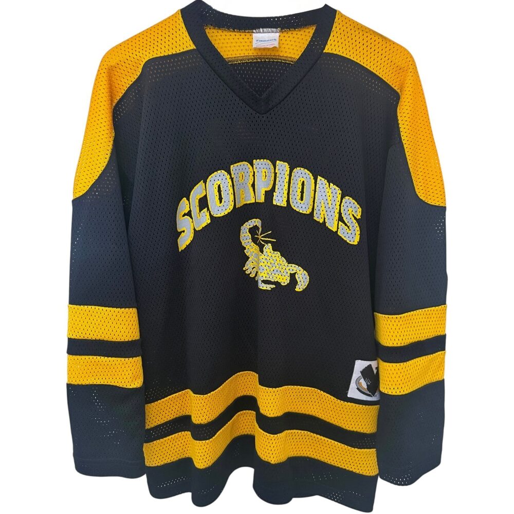 Teamwork Hockey Jersey Men's L Black Yellow Scorpions Number 00